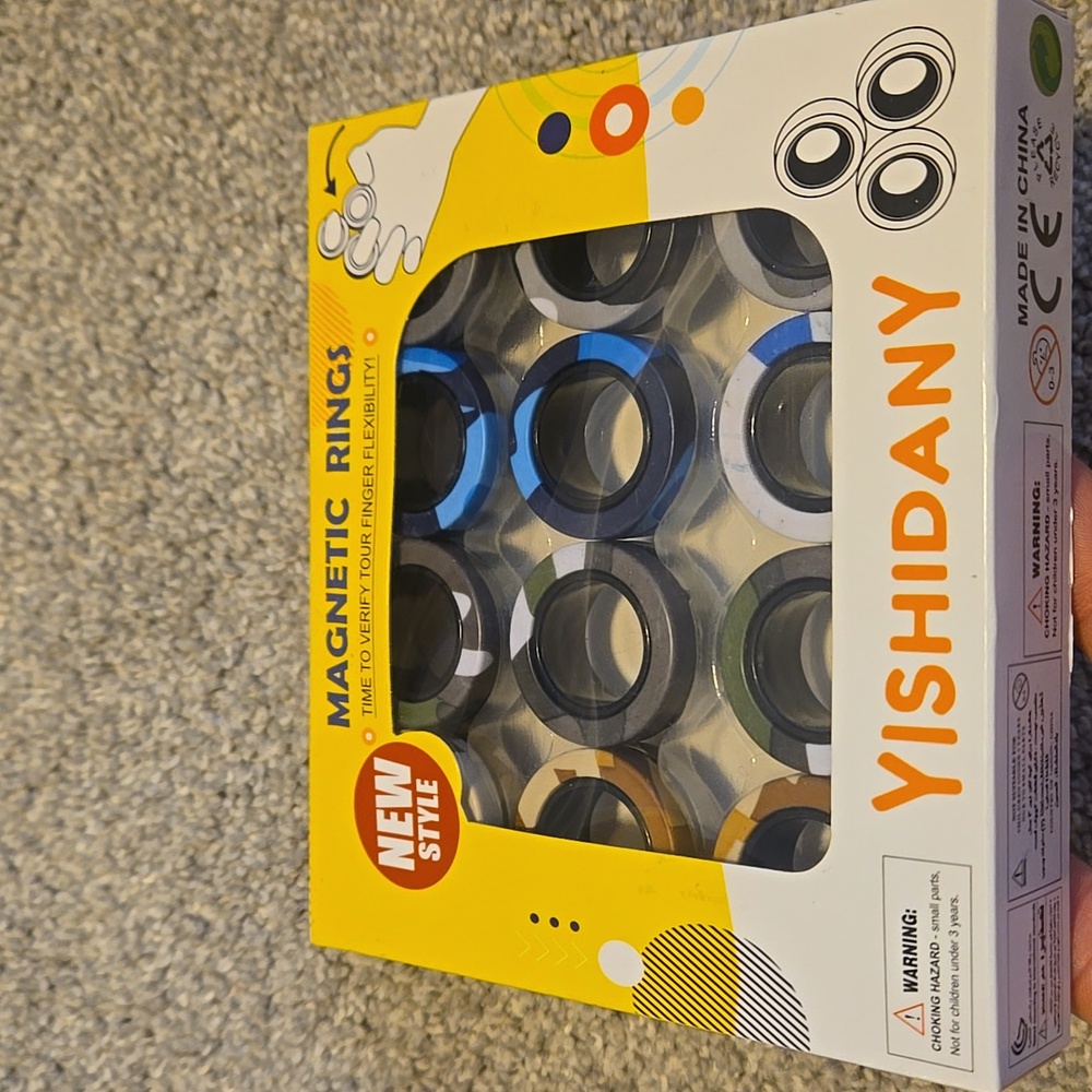 Magnetic Rings Fidget Spinner Finger Flexibility 12pk